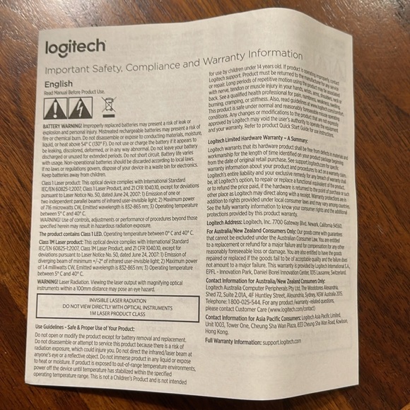 NEVER USED LOGITECH B100 FULL SIZED CORDED MOUSE - Picture 5 of 8